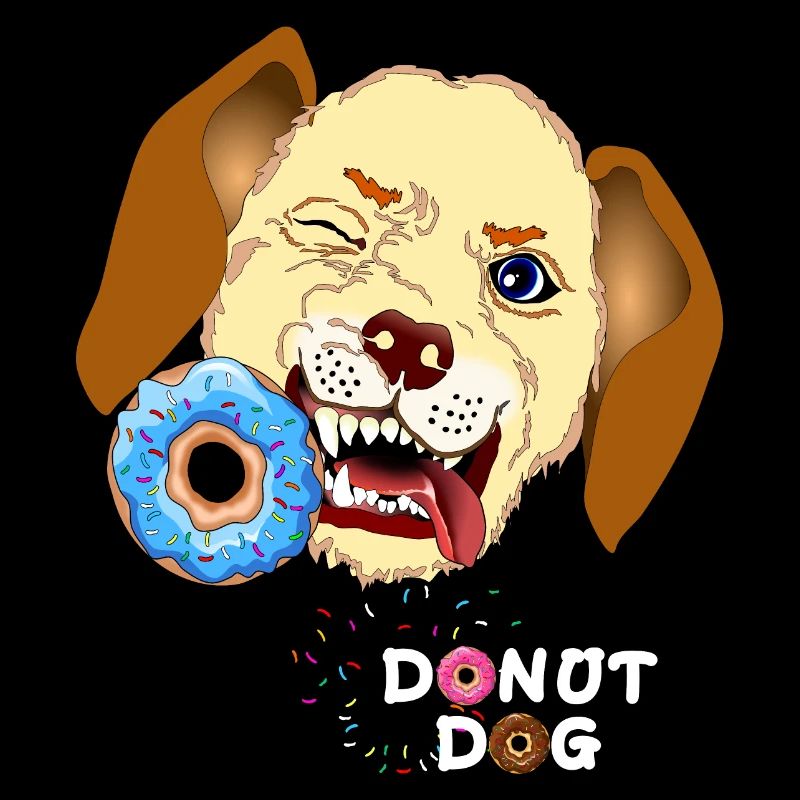 Hund beißt Donut