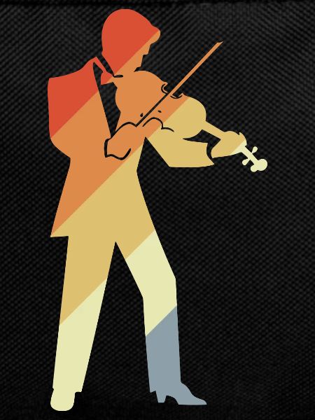 Retro Violin Player Graphic
