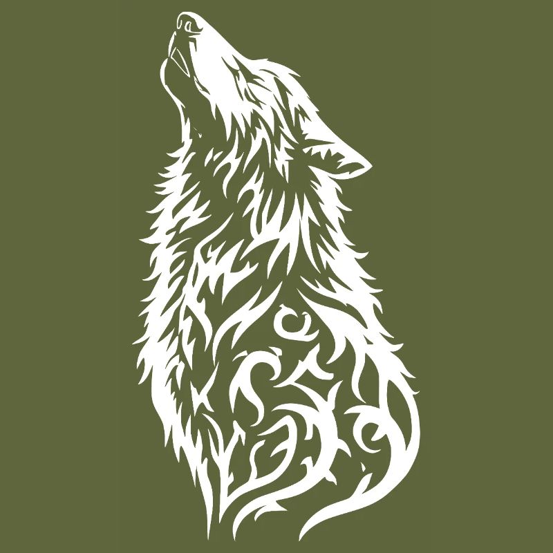 Wild Wolf Head Tattoo Design