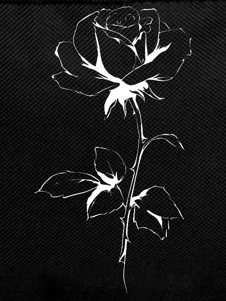 Minimal Rose Lineart on Black