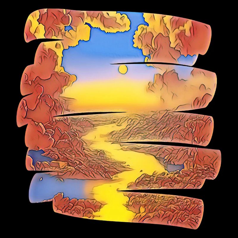 River clouds colorful