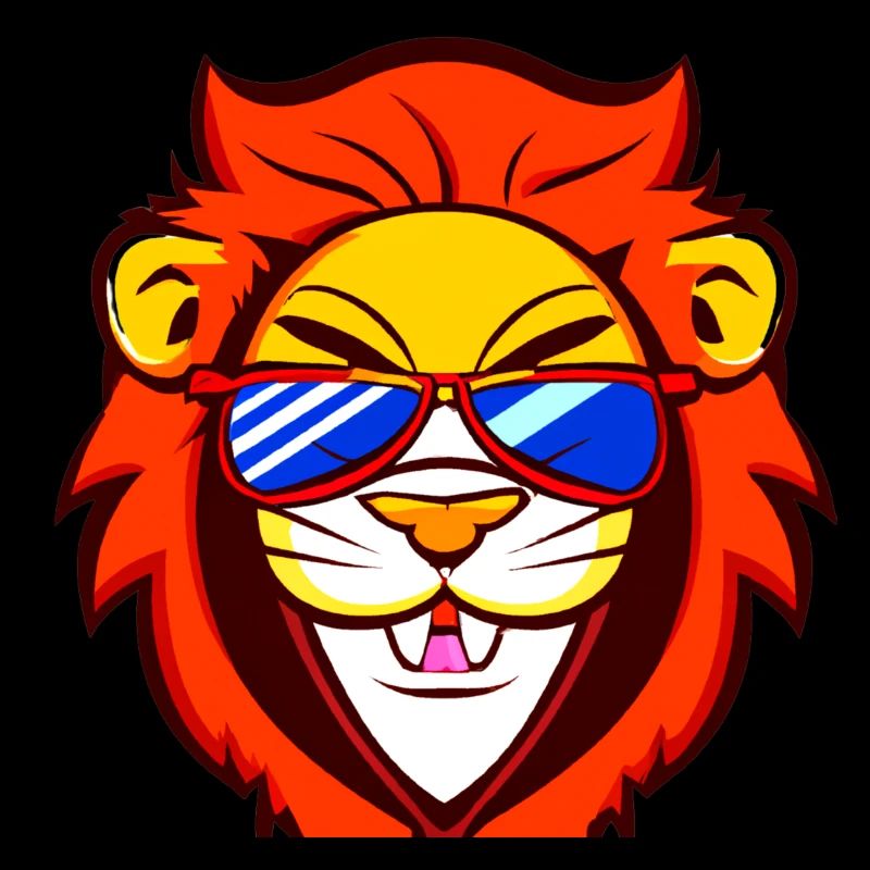 petit lion effronté avec des lunettes de soleil cool enfant