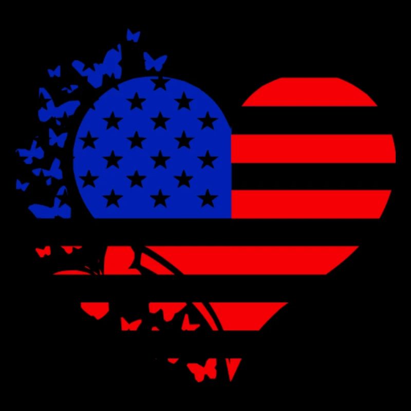 Heart US Flag