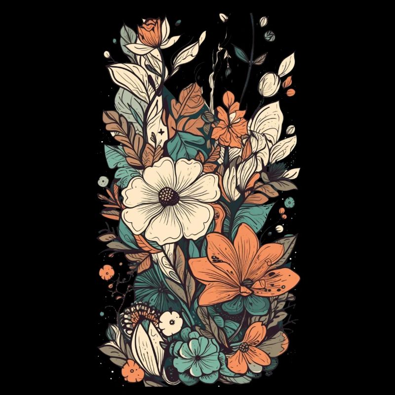 Magnifique bouquet d’herbier de fleurs bohèmes