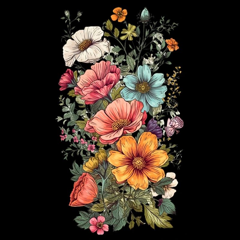 Magnifique bouquet d’herbier de fleurs bohèmes