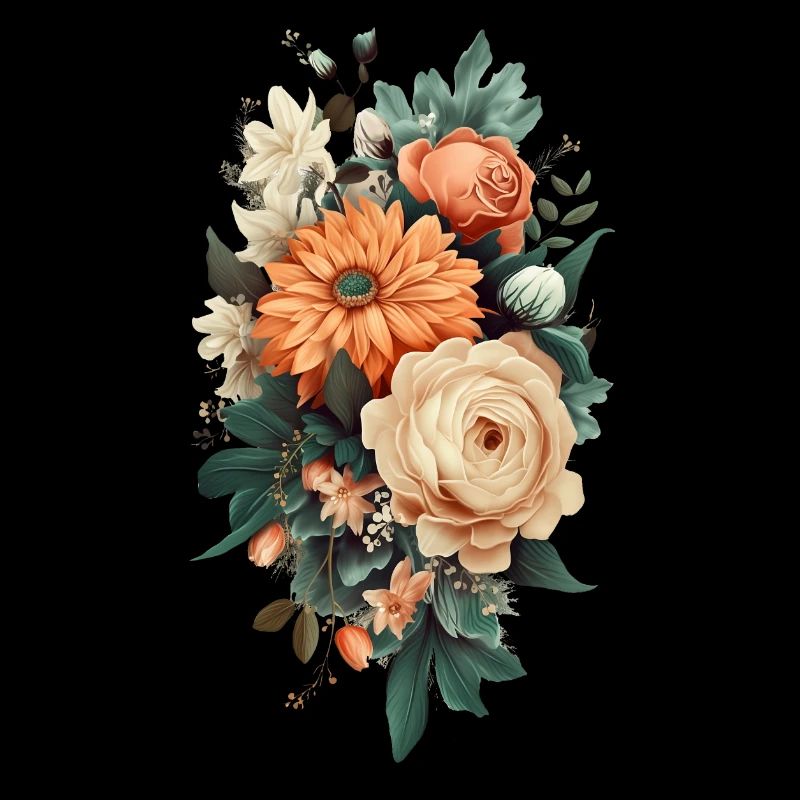 Beautiful boho flower herbarium pastel