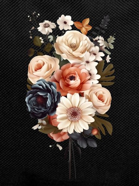 Beautiful boho flower herbarium pastel