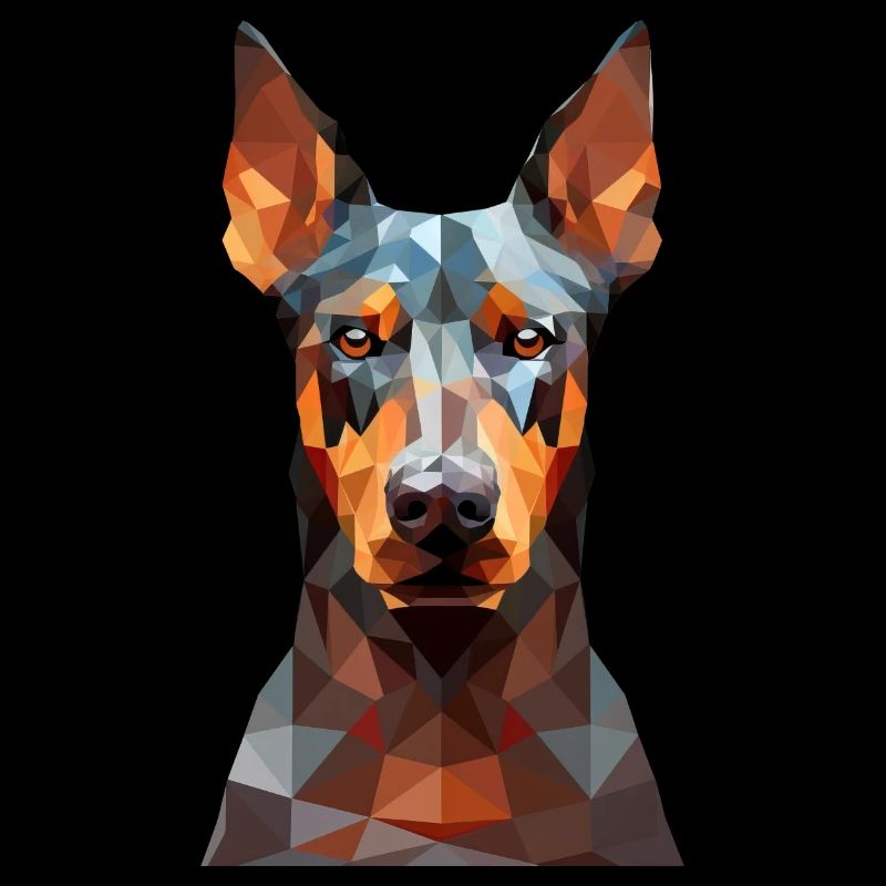 Geometric Doberman: Polygon Art
