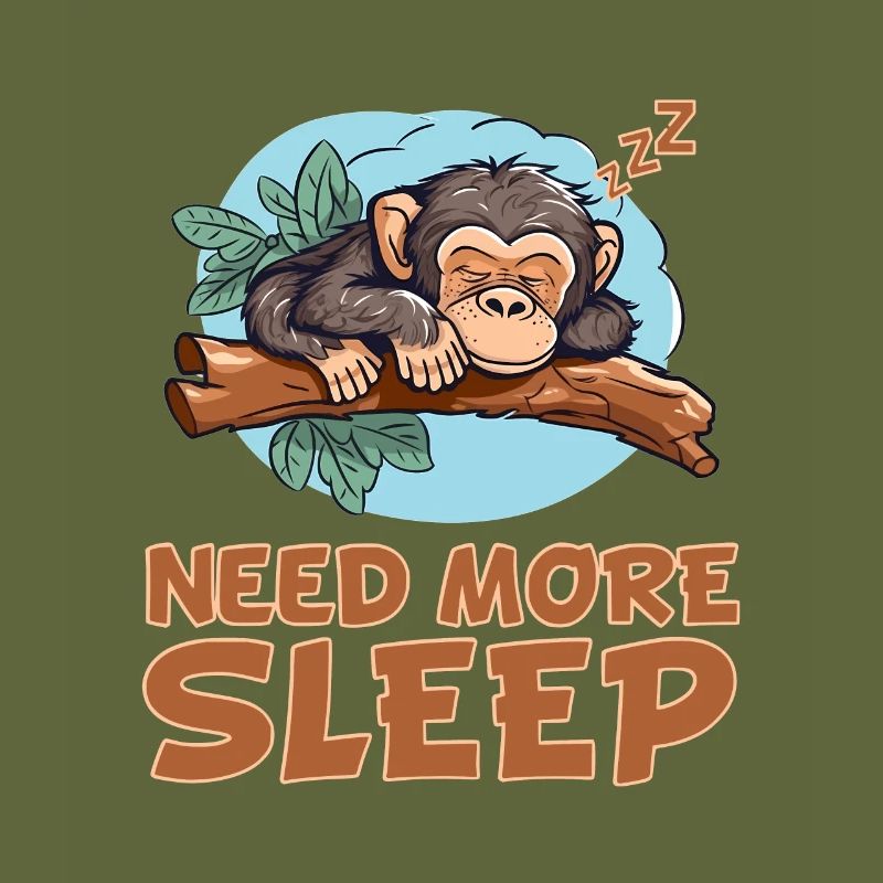 Sleeping chimpanzees - hugging the