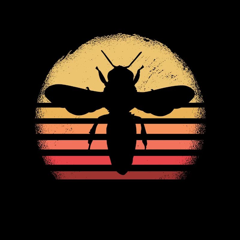 Hobby beekeeper retro sunset design