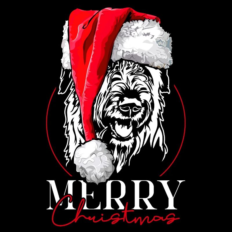 Santa Irish Wolfhound Merry Christmas Wilsigns