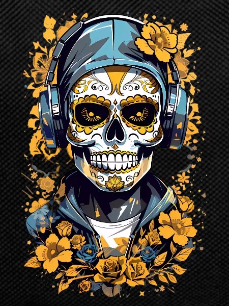 Golden Sugar Skull