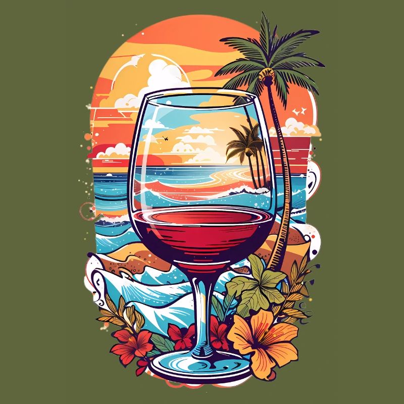 Beach wine glass