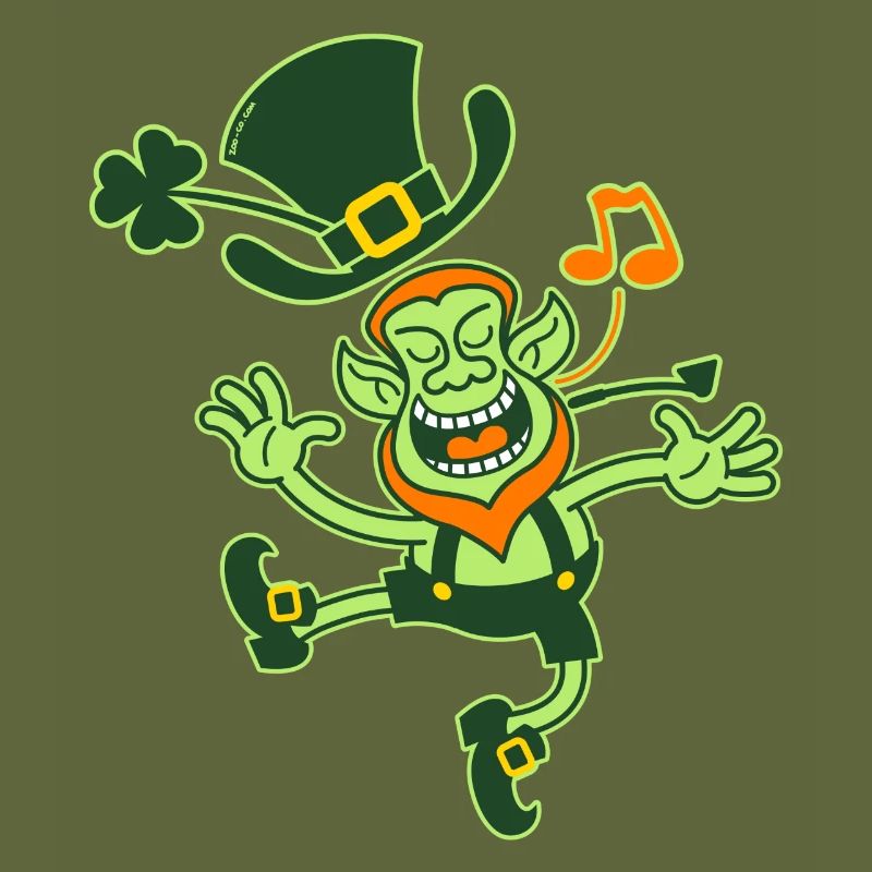 Lutin de Saint-Patrick danse et chante joyeusement