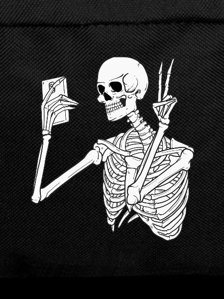 Skeleton with mobile phone