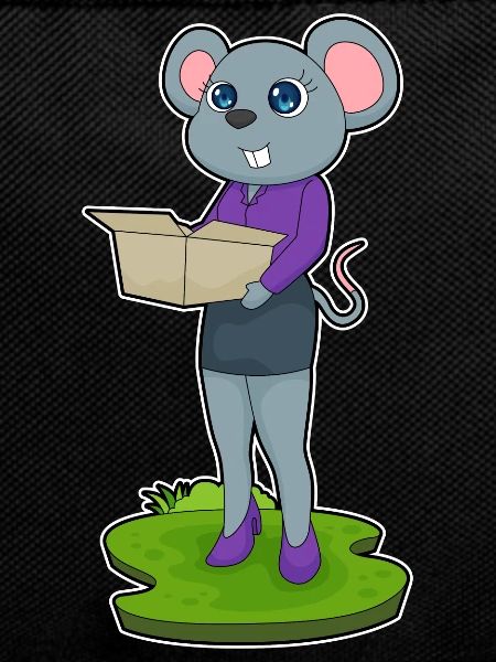 Mouse Secretary Cardboard Office