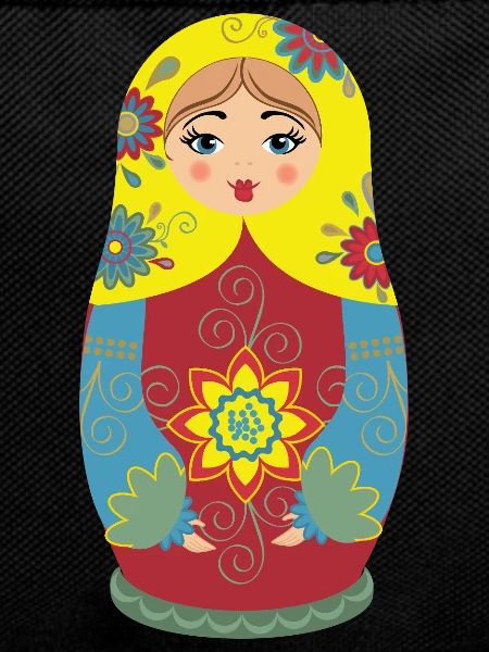 Matryoshka with floral patterns