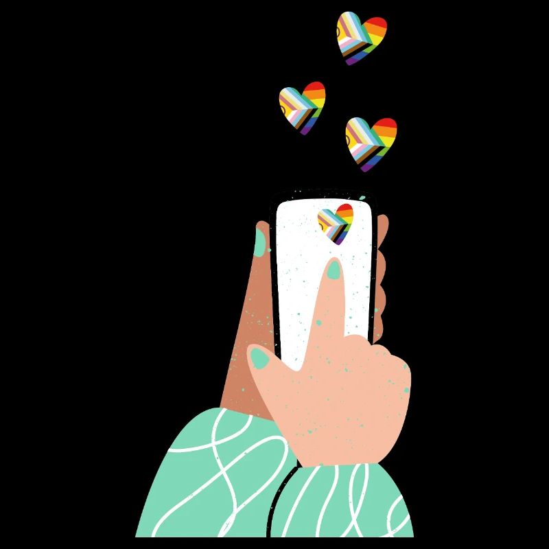 Pride Herzen am Smartphone