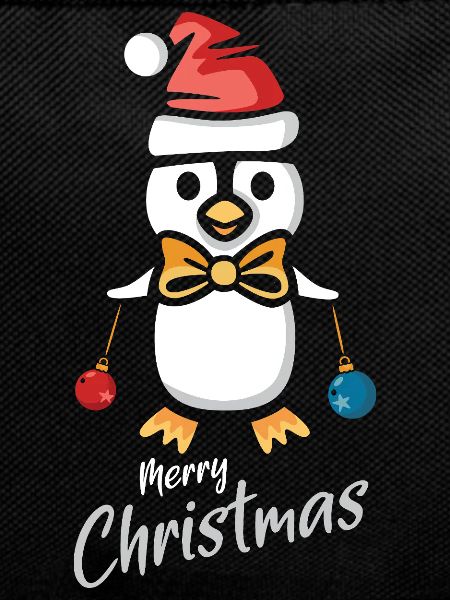 Merry Christmas Penguin with Santa Hat
