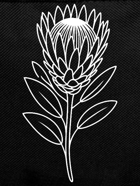 Protea Line Art on Fabric