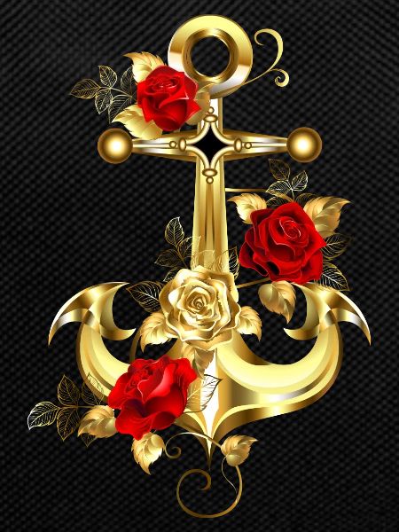 Anchor with Rose Maritime
