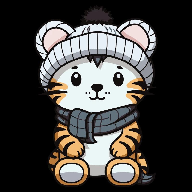 Tiger Winter Animal Cute Comic