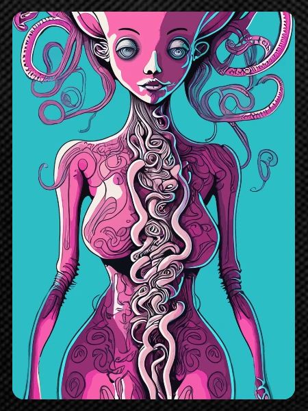 Mystical Pink Half-Woman, Half-Octopus