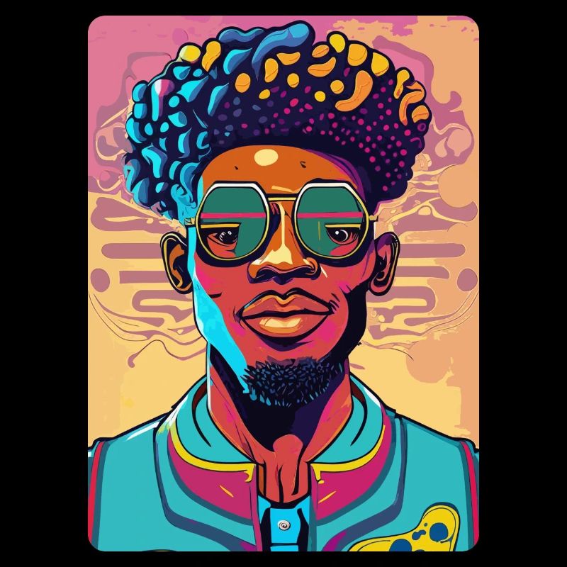 Cooler Afro-Mann mit Brille