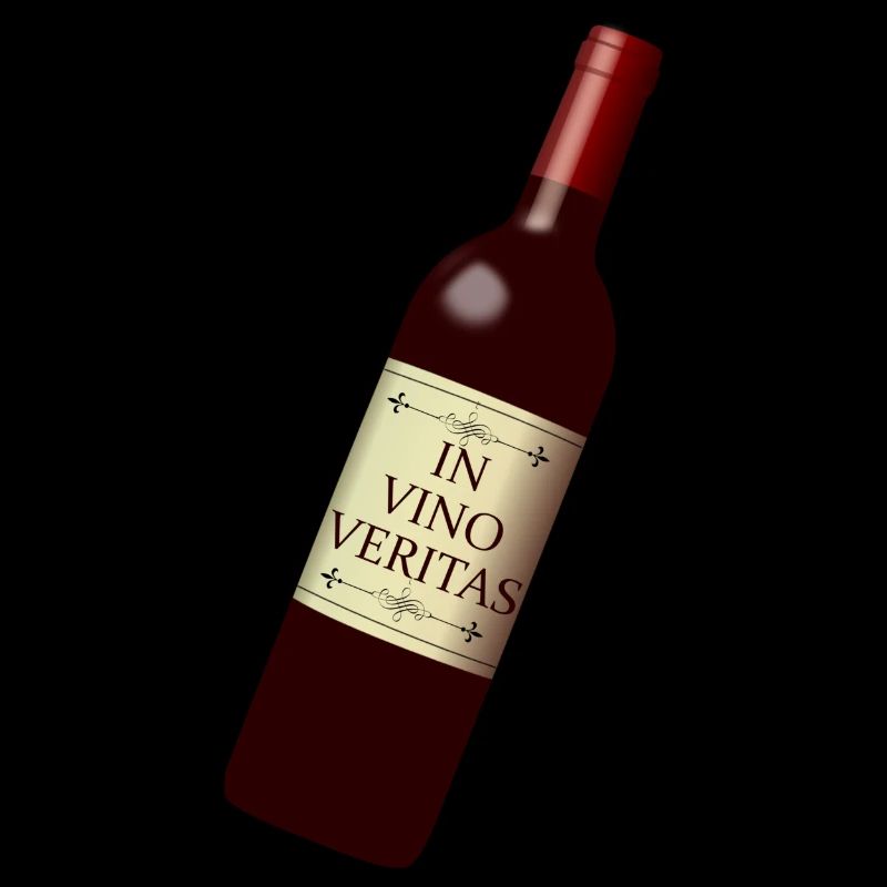 wine bottle in vino veritas