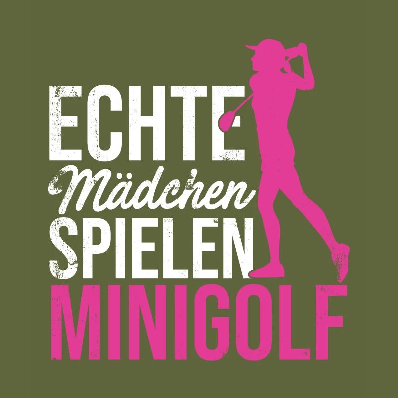 Echte Mädchen Spielen Minigolf Golfspieler Golfen