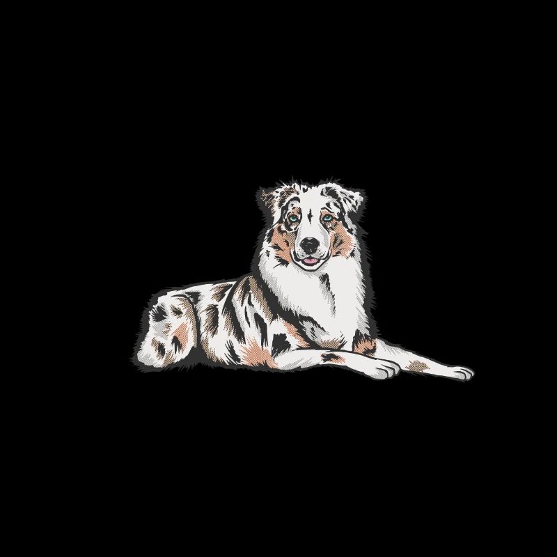 White Australian shepherd dog sketch