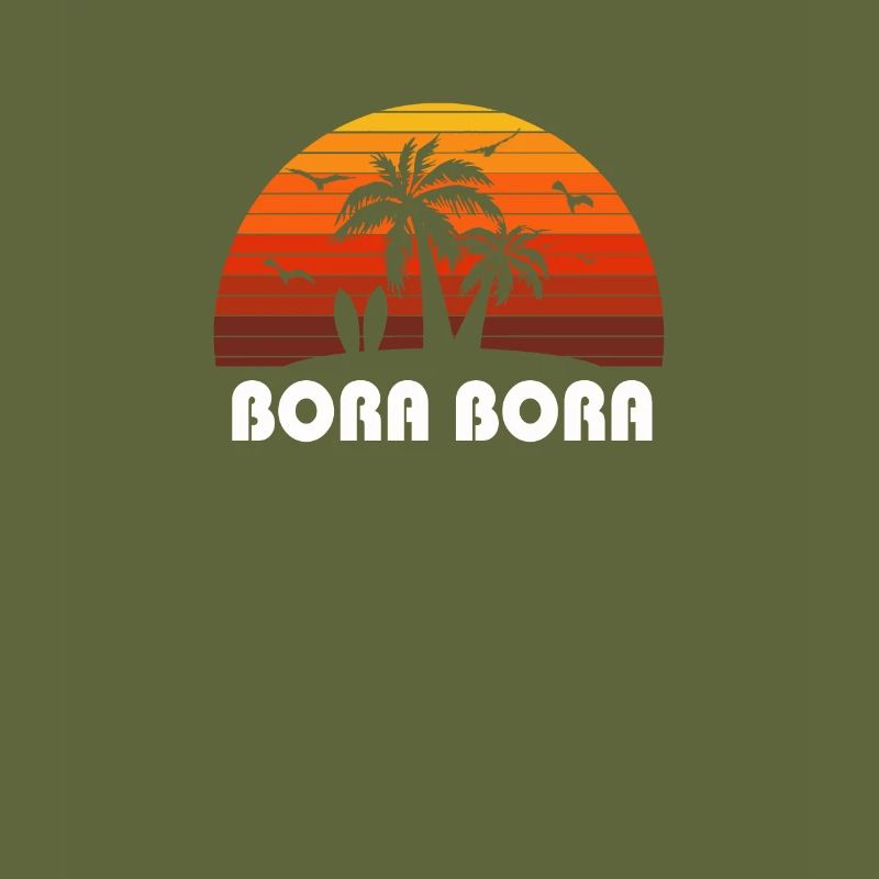 Retro Bora Bora Sunset Cool Vintage Vacances