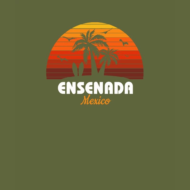 Retro Ensenada Mexique Coucher de soleil Cool Vintage