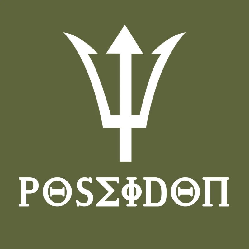 Design Poséidon avec idée cadeau trident blanc