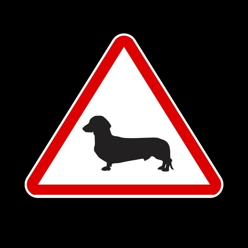 Panneau de signalisation Prudence teckel signe chien