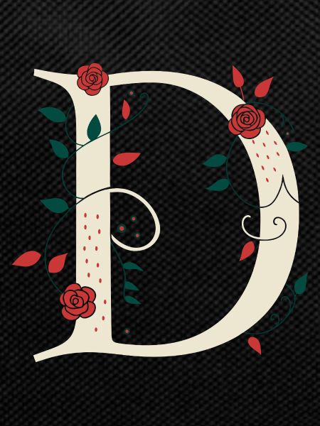 Letter D Monogram Retro