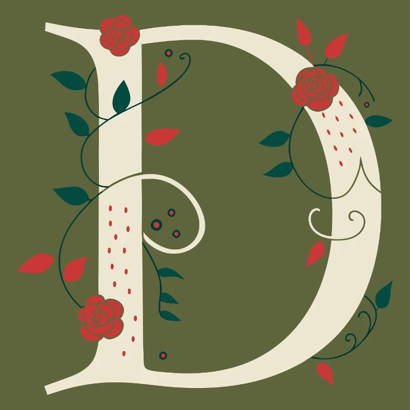 Lettre D Monogramme Rétro
