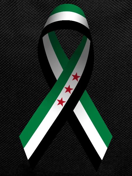 Syria Flag Ribbon Peace Sign