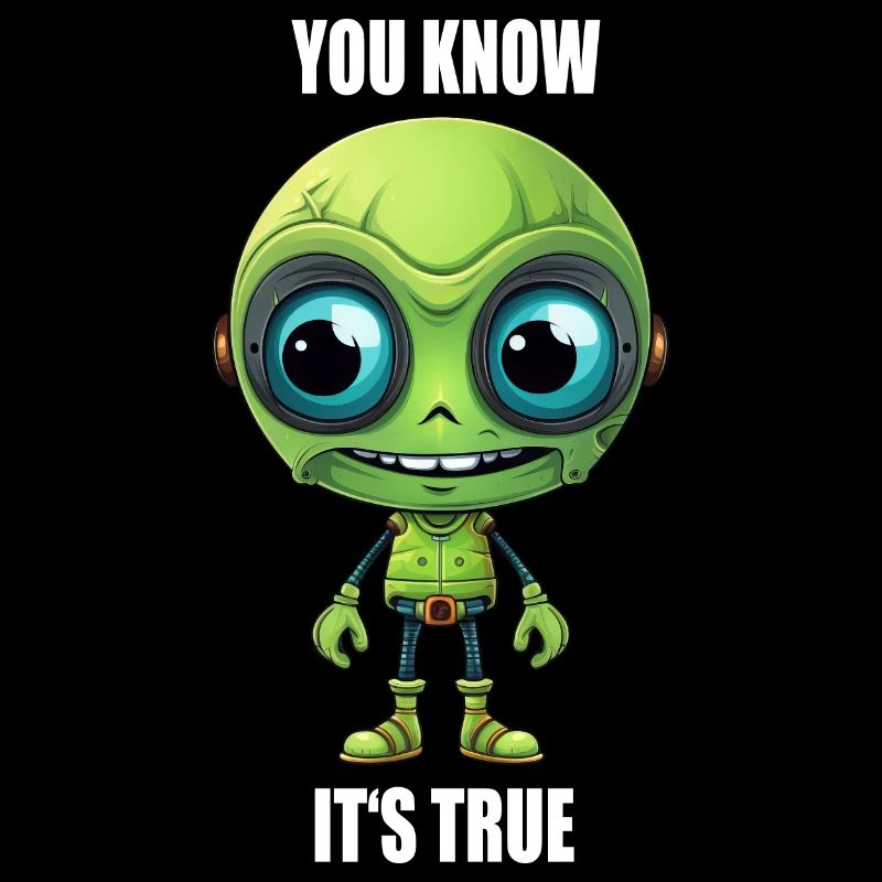 Green Alien Cyborg Head with Teeth - "You Know It