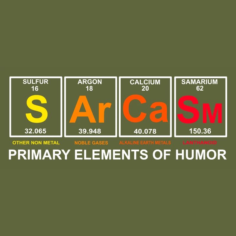 Sarcasm Elements Funny Chemistry