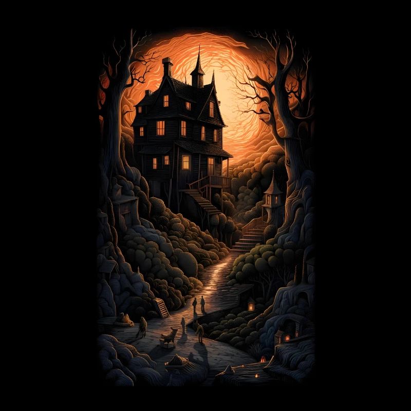 Somber & bright horror home in strange nature