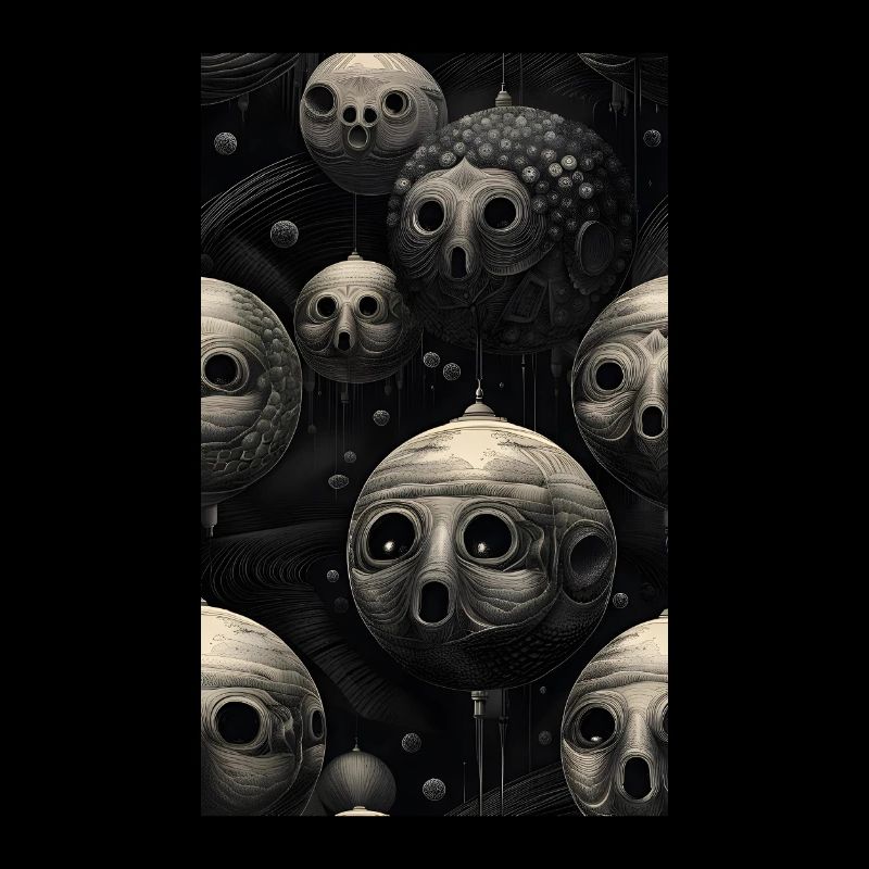Visages sphériques gris