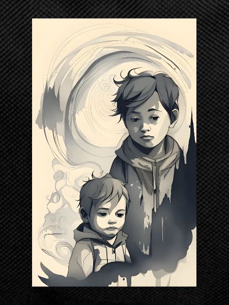 Brothers in abstract ink