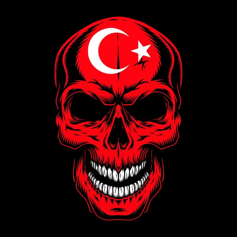 Turquie drapeau crâne