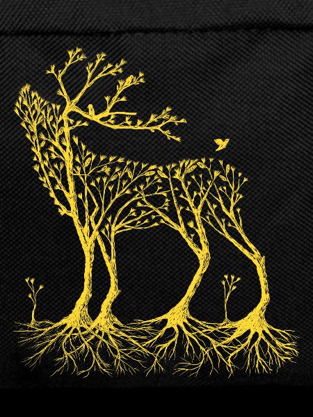 Forest deer in yellow