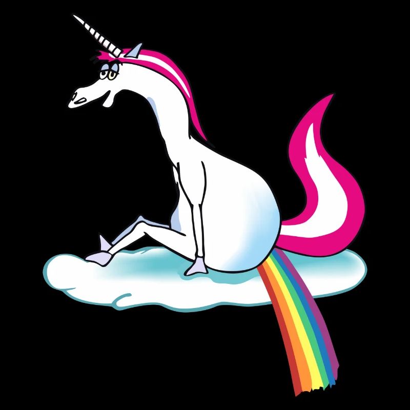 Unicorn pooping rainbow - Einhorn pupst Regenbogen
