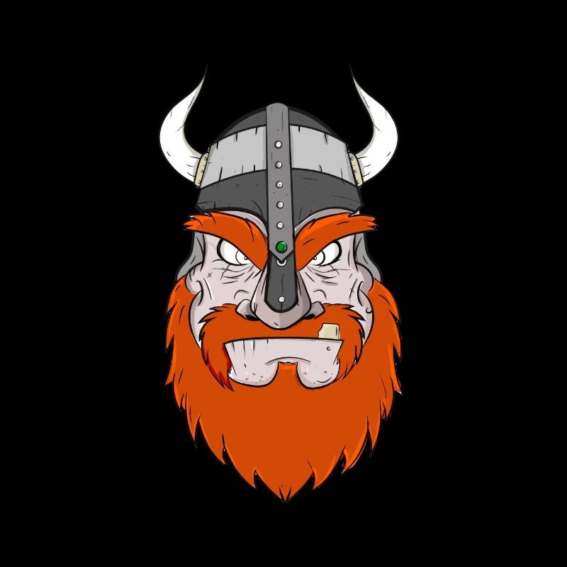 Viking design with colored beard