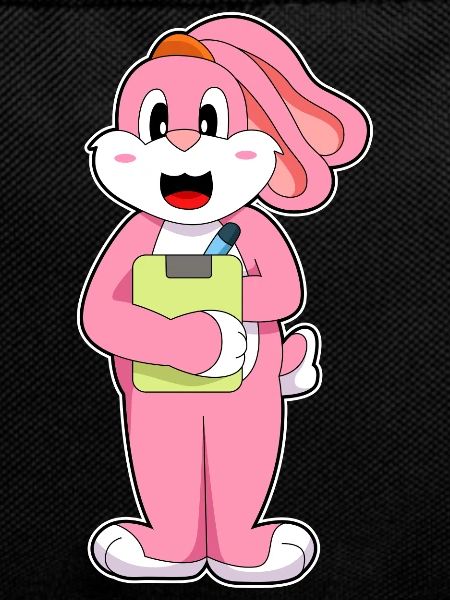 Bunny Secretary Clipboard Office