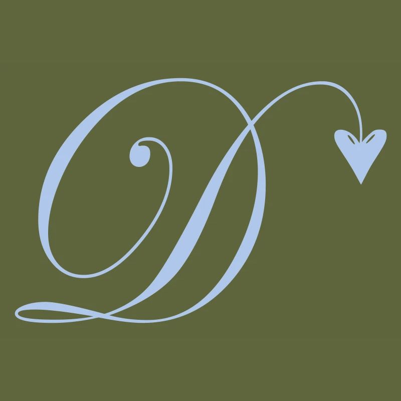 Monogramm D Herz Ranke