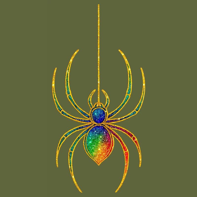 Regenbogen Glitzer-Spinne